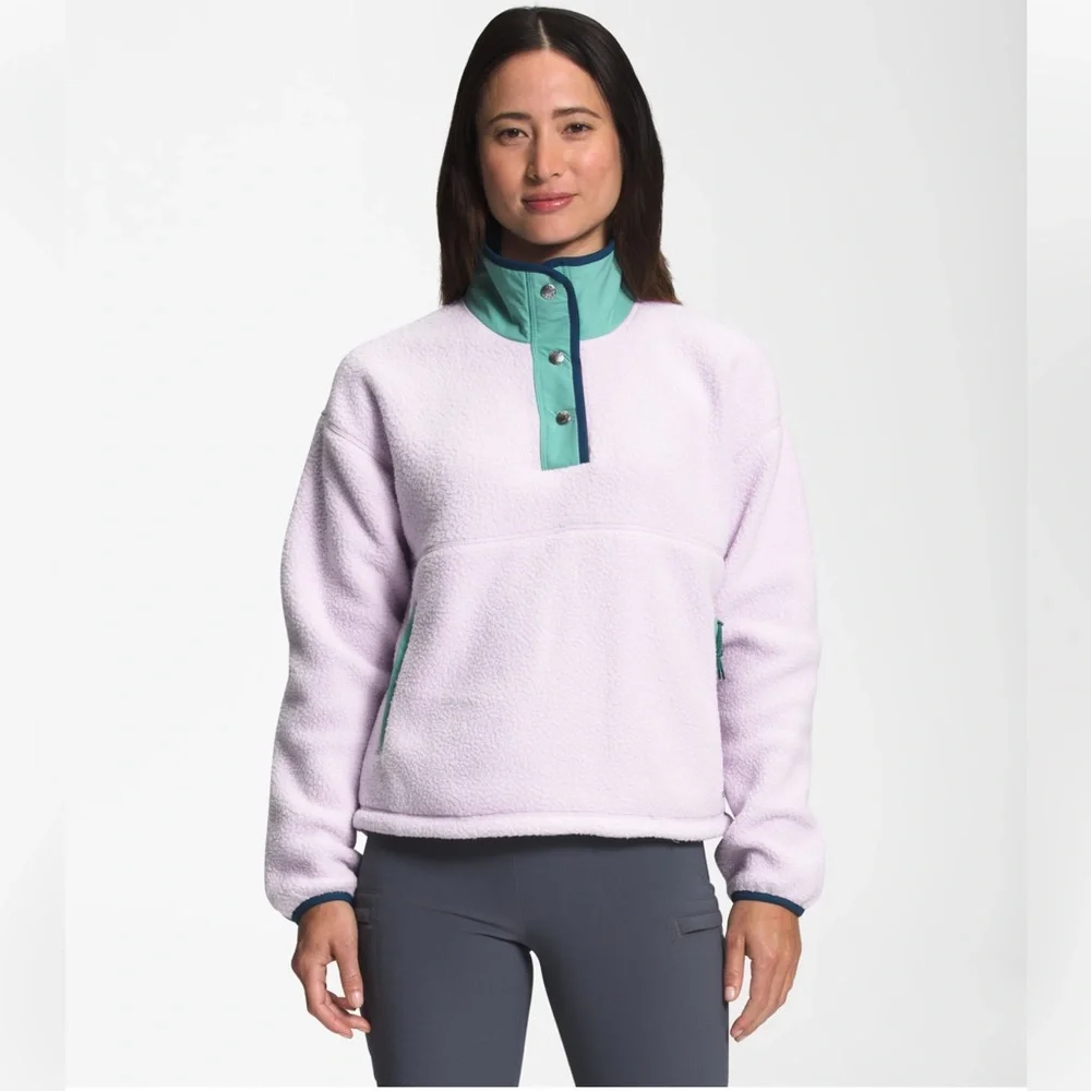 The North Face Women's Cragmont Fleece Quarter‎ Snap Lavender Purple Aqua Navy S
